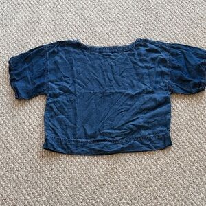 Banana Republic Dark Blue Light Denim Short Sleeve Top